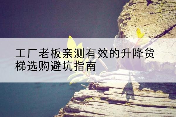 兴安升降货梯怎么选-工厂老板亲测有效的升降货梯选购避坑指南